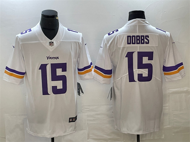 Men's Minnesota Vikings #15 Josh Dobbs Purple Vapor Untouchable Limited Football Stitched Jersey